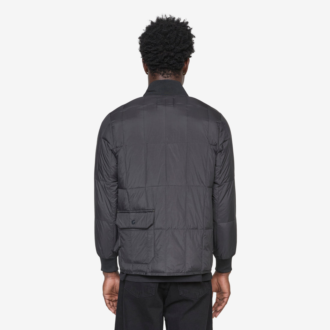 Work W-Zip Ribbed Neck Down Jacket Black Jackets