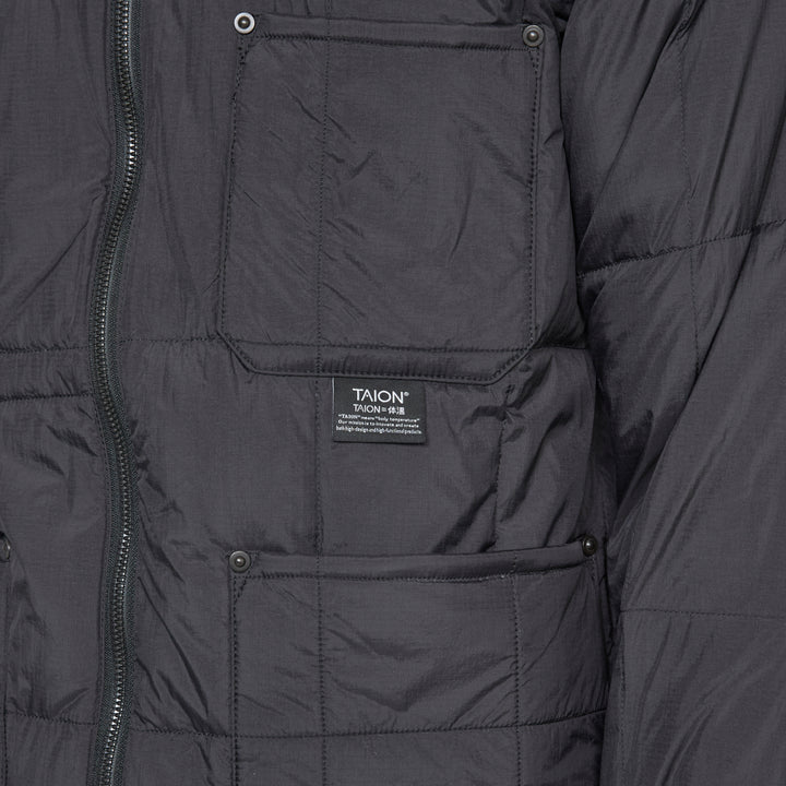 Work W-Zip Ribbed Neck Down Jacket Black