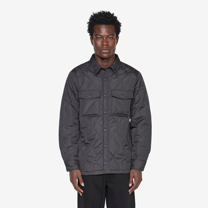 Military Down Shirt Black Front