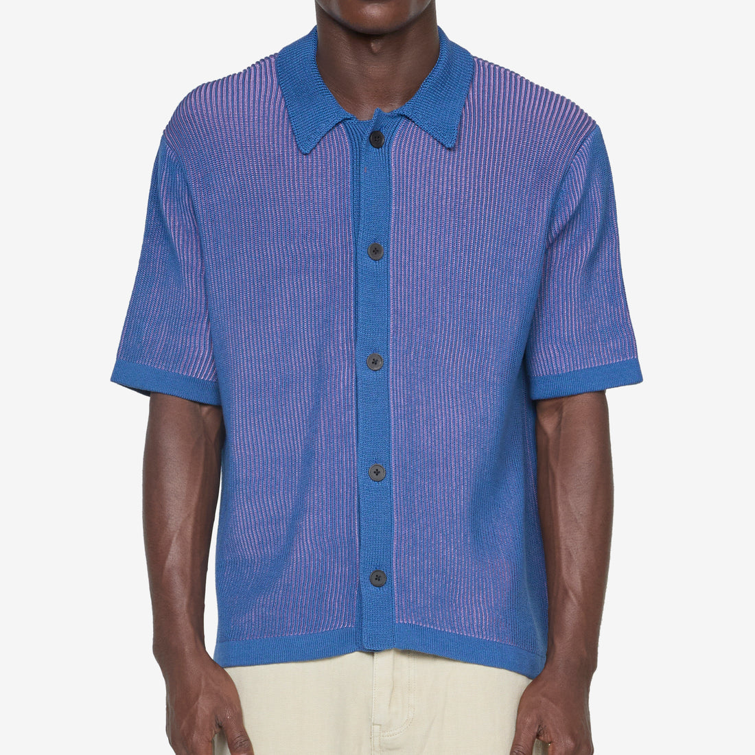 Plated Buttondown Blue Shirts