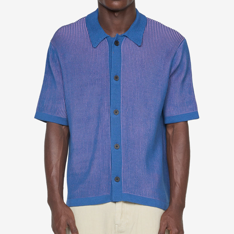 Plated Buttondown Blue Shirts