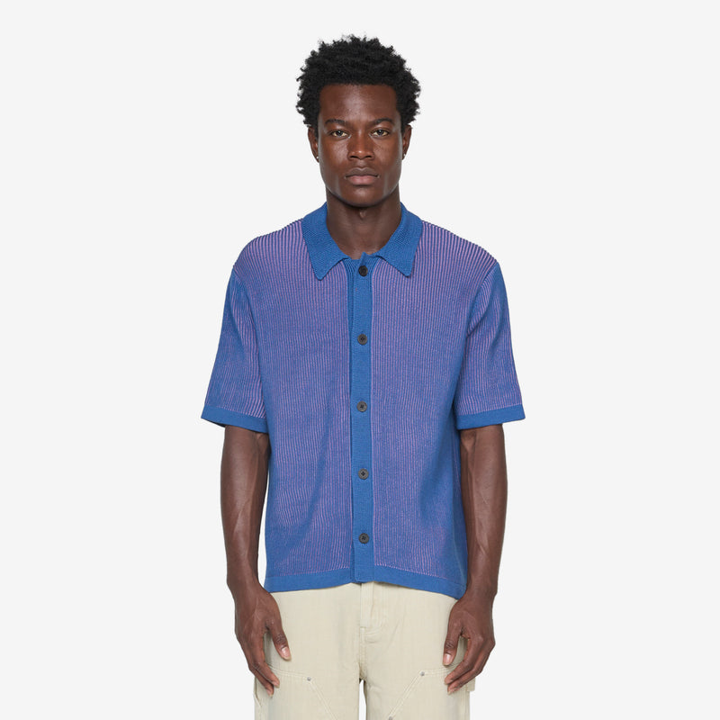 Plated Buttondown Blue Shirts