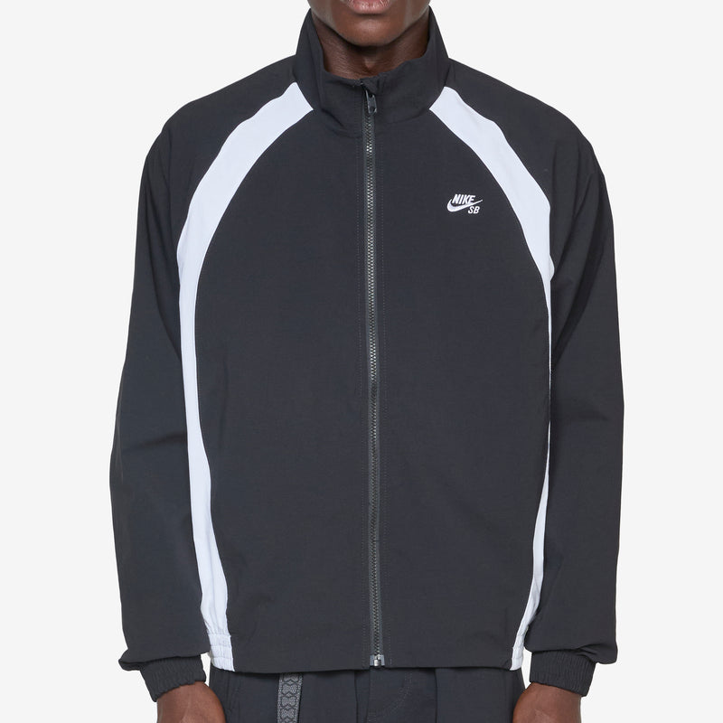 Full-Zip Woven Skate Jacket Black | White | White Jackets