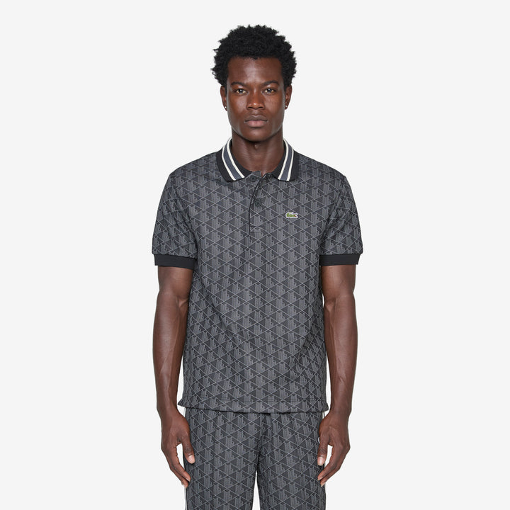 Monogram Classic Fit Polo Black | Graphite Front