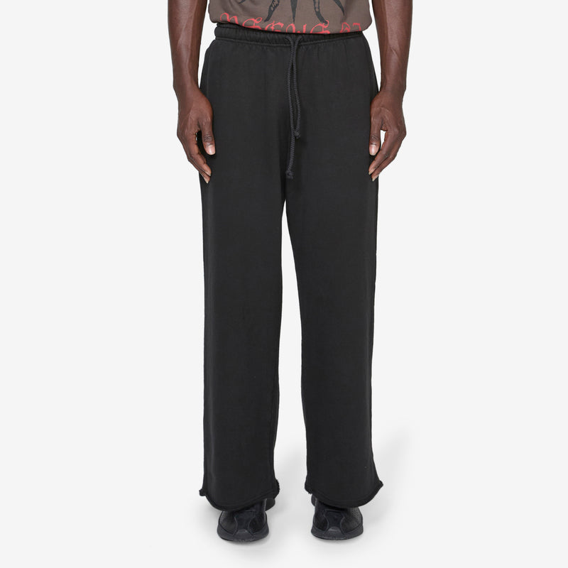 Raw Hem Sweatpants Black Pants