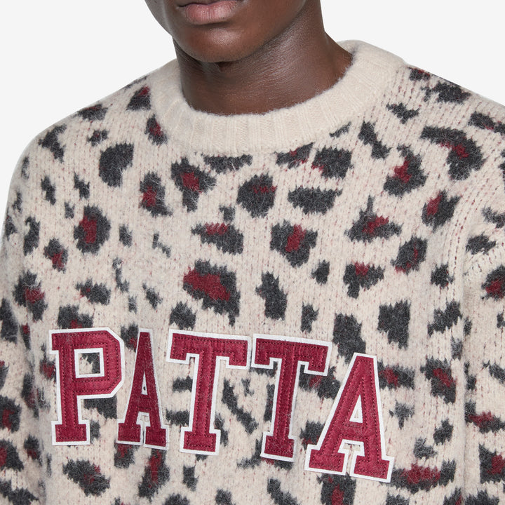 Leopard Brushed Knitted Sweater Multi