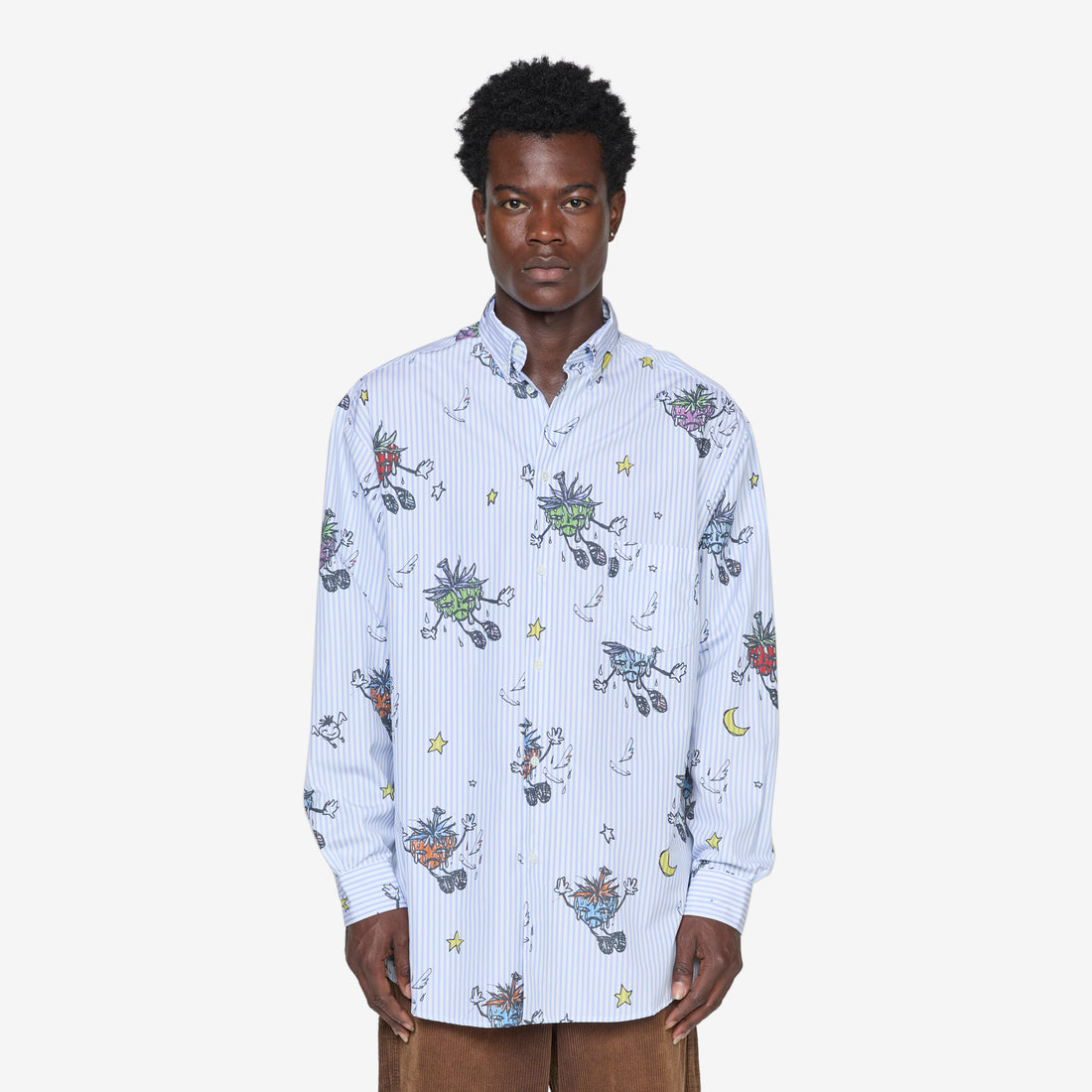 Strawbabies Button Down Shirt Blue Shirts