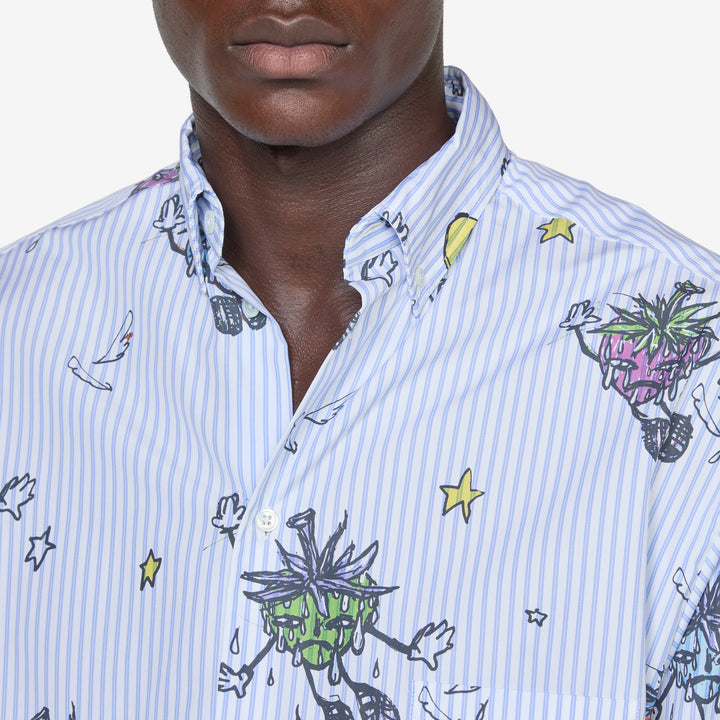 Strawbabies Button Down Shirt Blue