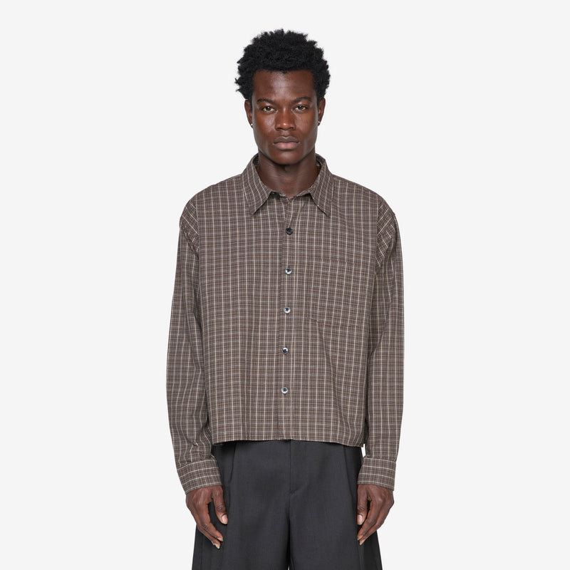 Priority Shirt Brown Linen Check Shirts