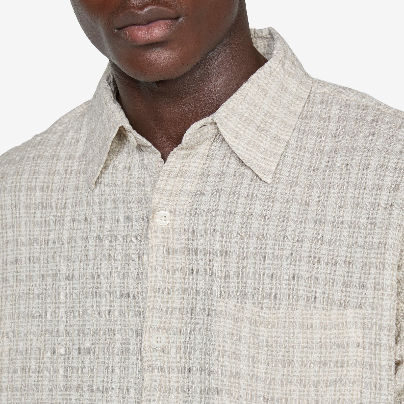 Executive Shirt Beige Structure Check – Above The Clouds