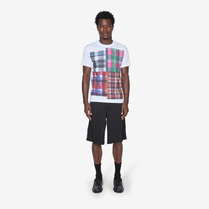 Tartan Print 1 T-Shirt White Tees