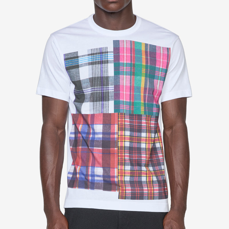 Tartan Print 1 T-Shirt White Tees
