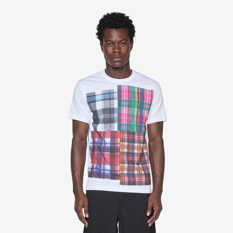 Tartan Print 1 T-Shirt White Tees