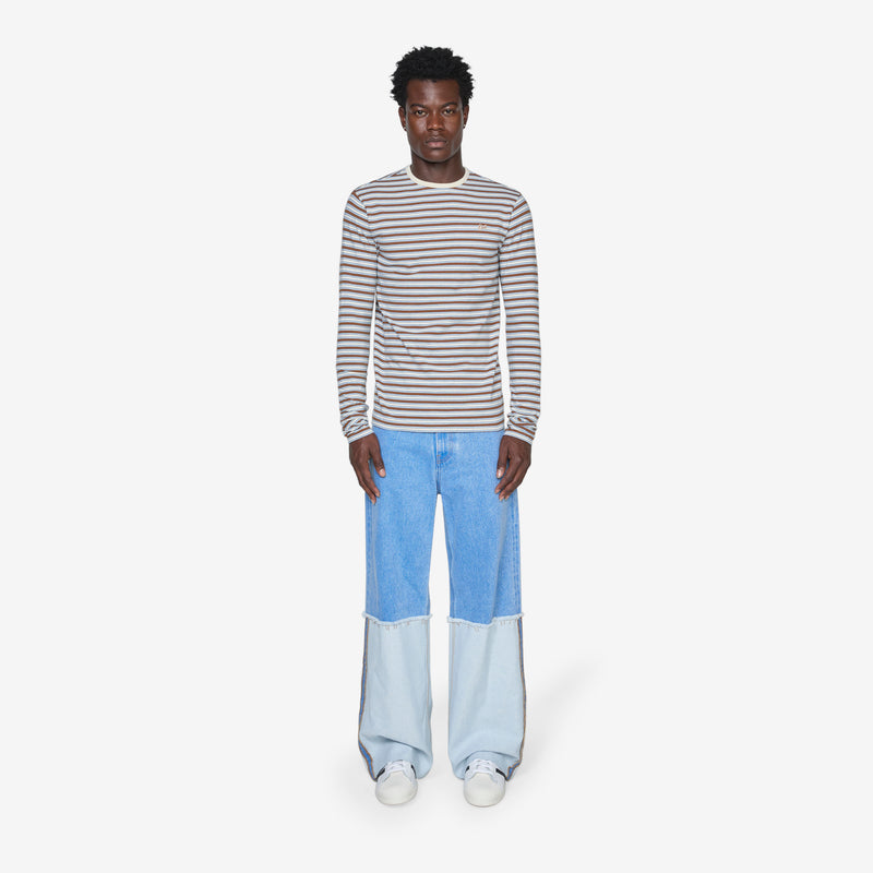 Striped Longsleeve T-Shirt Brown Tees