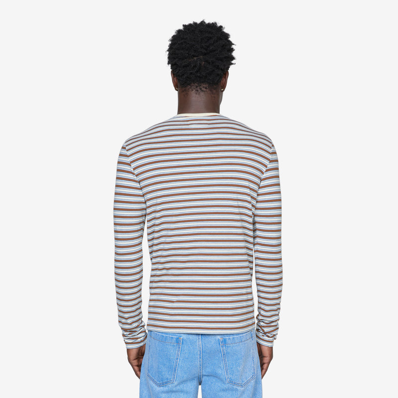 Striped Longsleeve T-Shirt Brown Tees