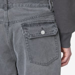 Pin Tuck Loose Fit Denim Pants Washed Grey