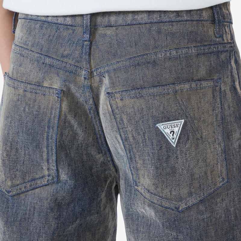 Coated Denim Utility Pant Black Suede