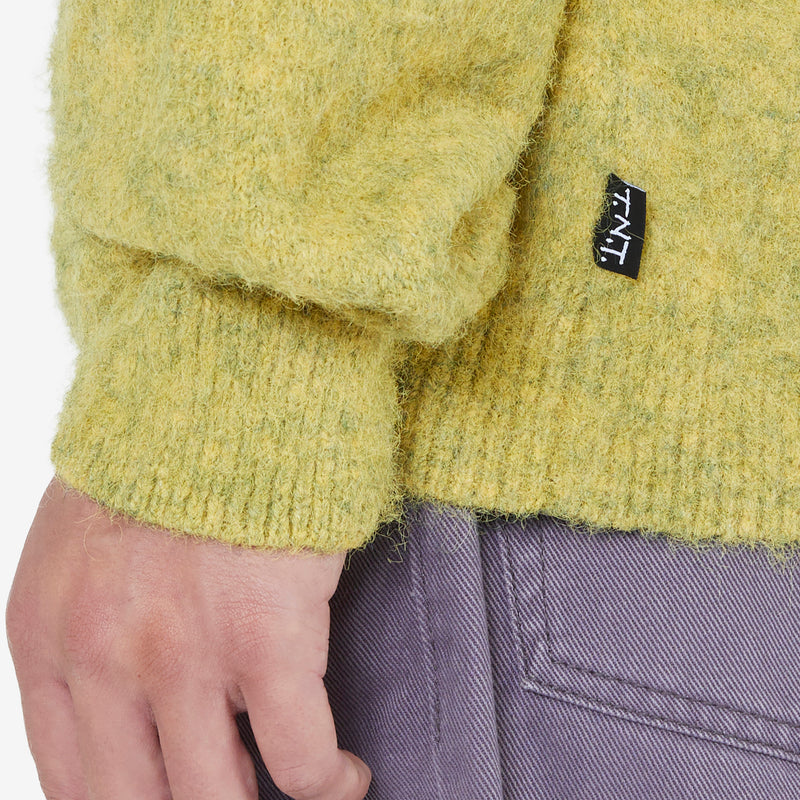 Hairy Knit Cardigan Mustard