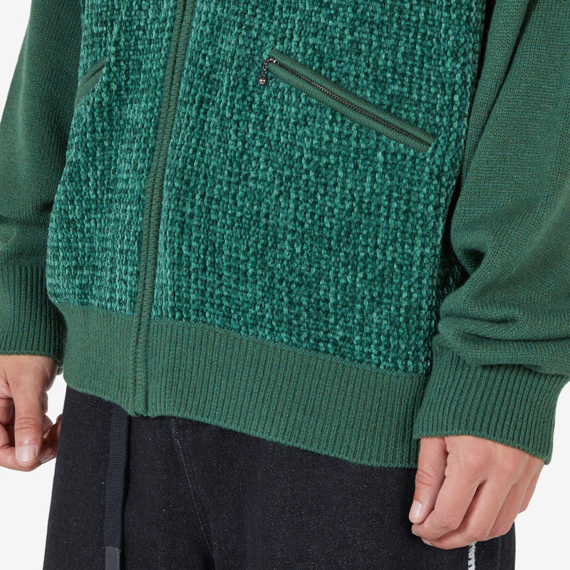 Velvet Knit Zip Polo Green