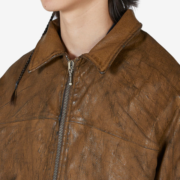 Peeled Denim Jacket Brown