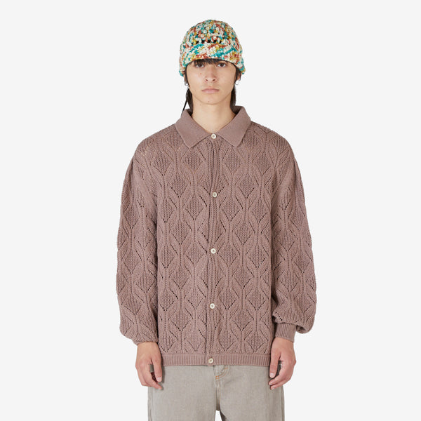 Per Knit Polo Jacket Coffee