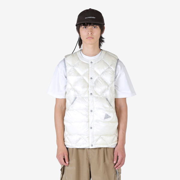 Diamond Stitch Down Vest Off White