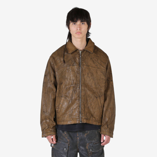 Peeled Denim Jacket Brown
