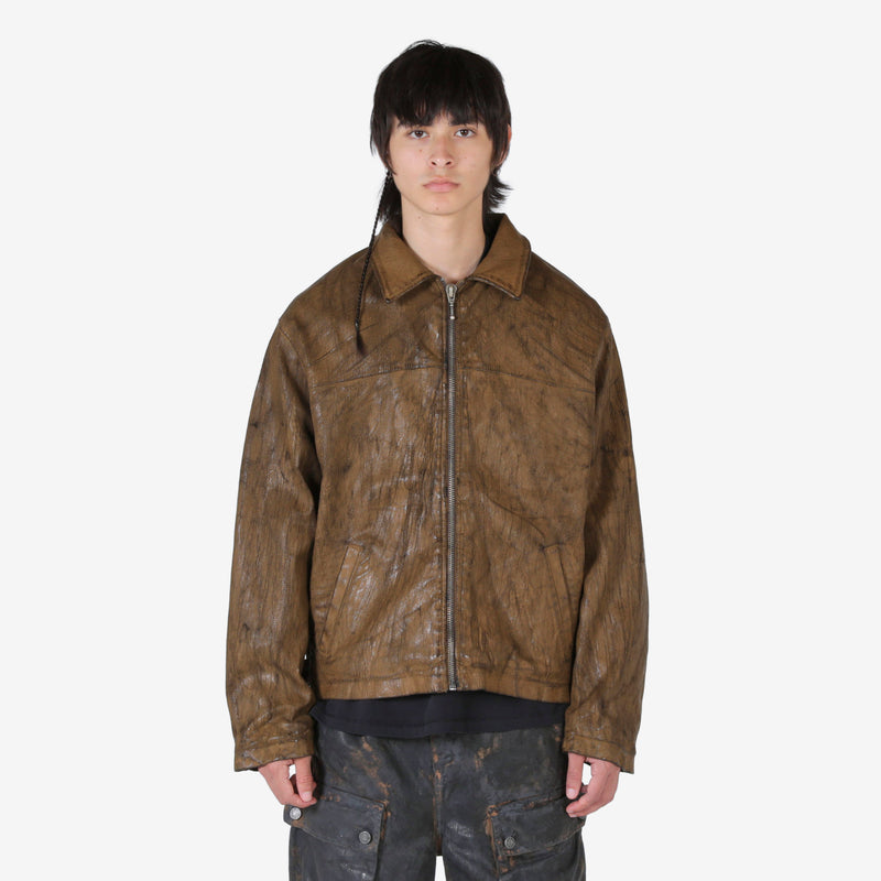 Peeled Denim Jacket Brown