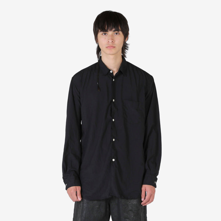 Woven Zipped Longsleeve Shirt Black Front