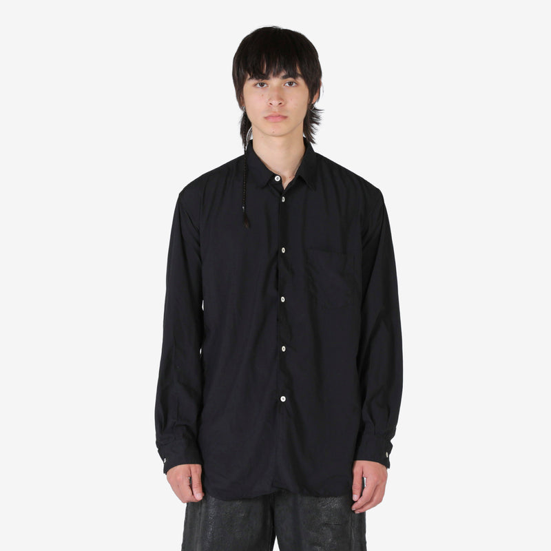 Woven Zipped Longsleeve Shirt Black