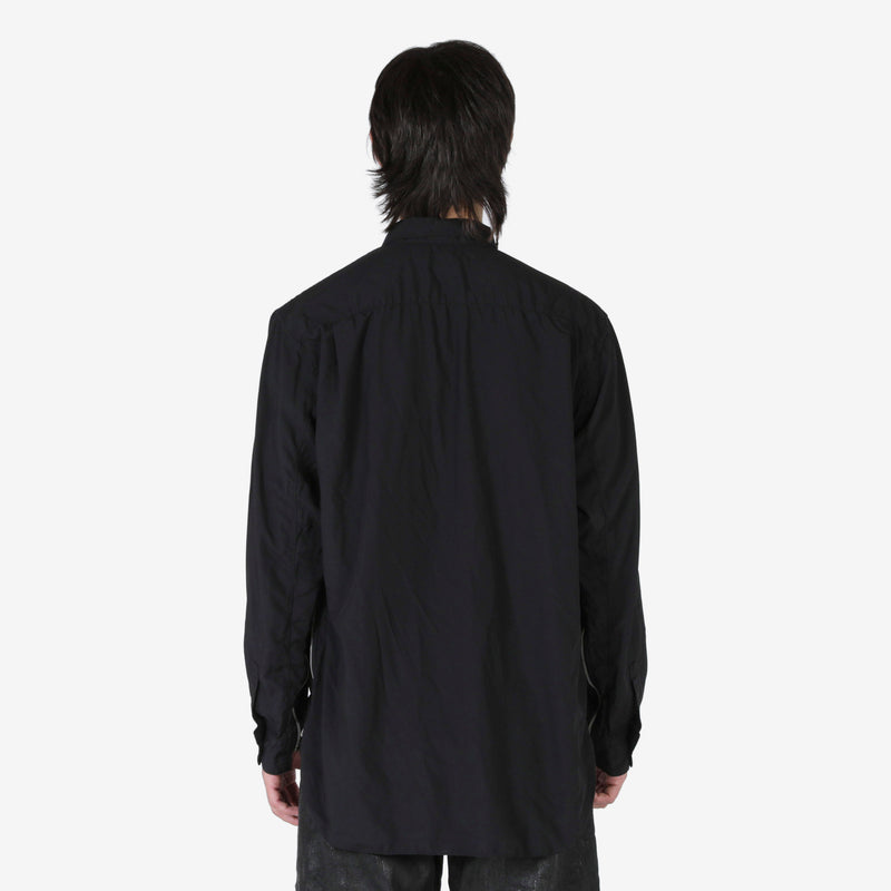 Woven Zipped Longsleeve Shirt Black