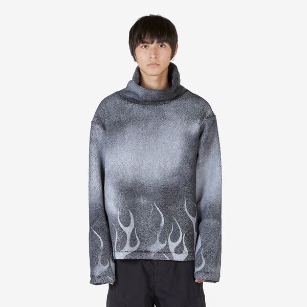 Dimensions Funnel Neck Fleece Black Flames