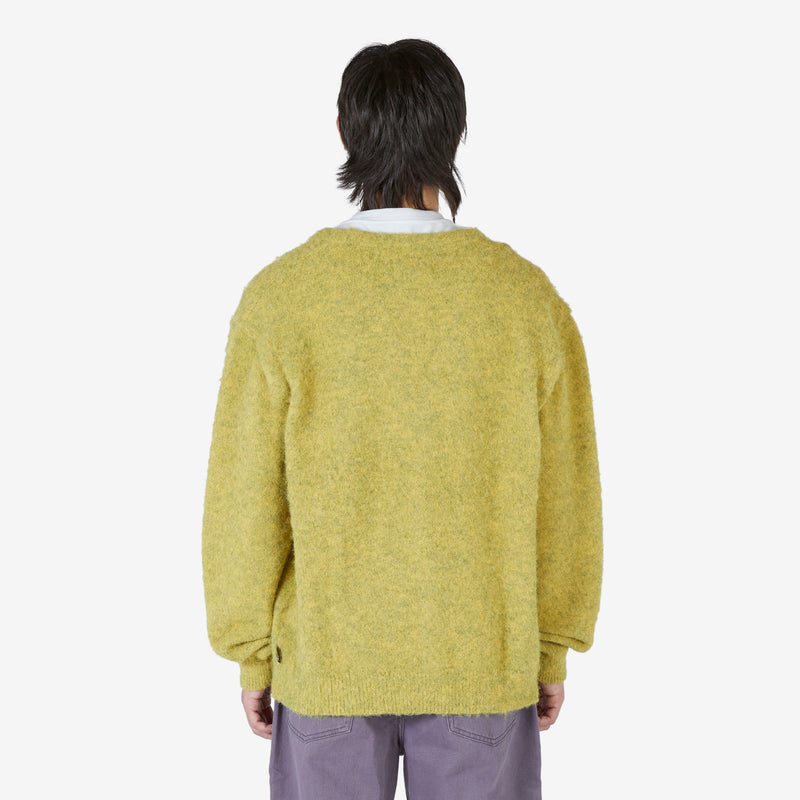 Hairy Knit Cardigan Mustard