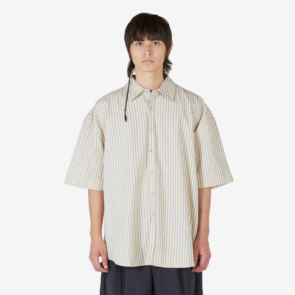 Big Short Sleeve Shirt Bone | Navy Stripe