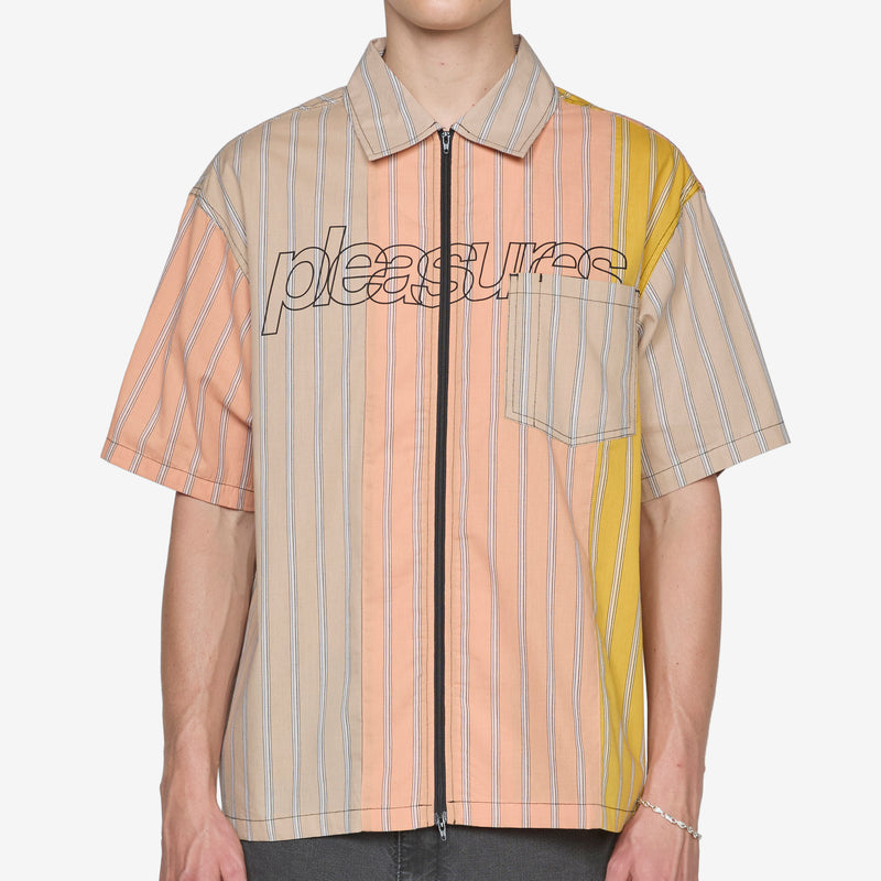 Garner Zip Shirt Peach Shirts