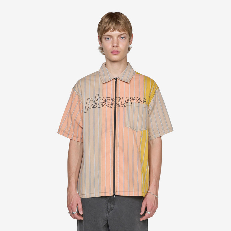 Garner Zip Shirt Peach Shirts