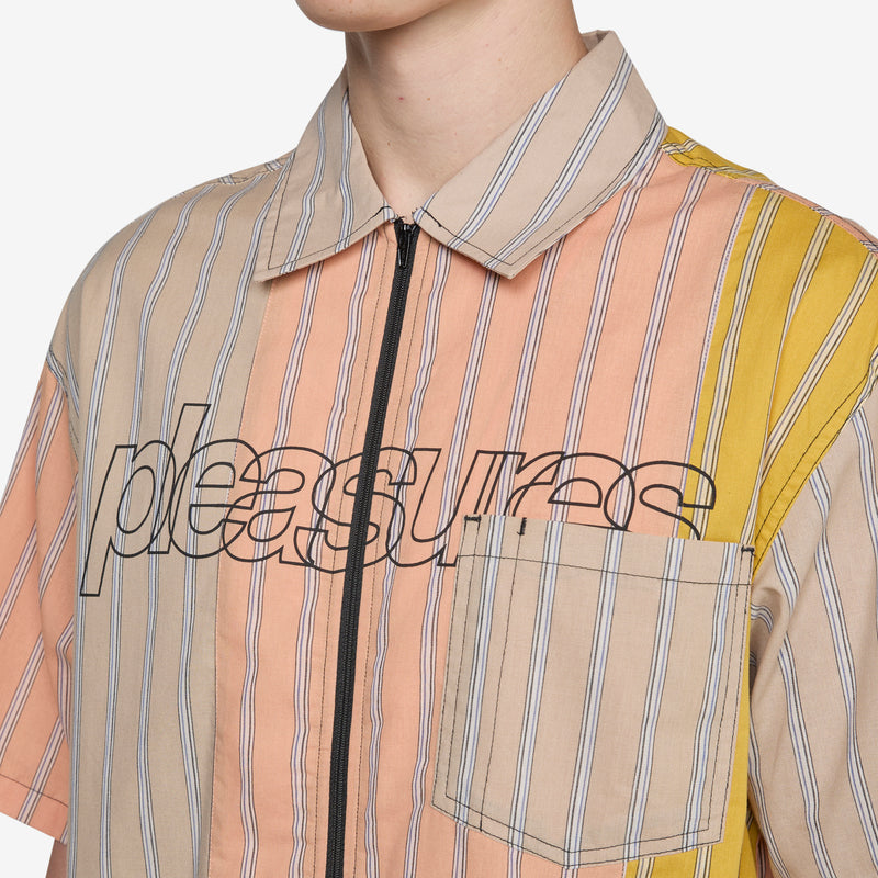 Garner Zip Shirt Peach Shirts
