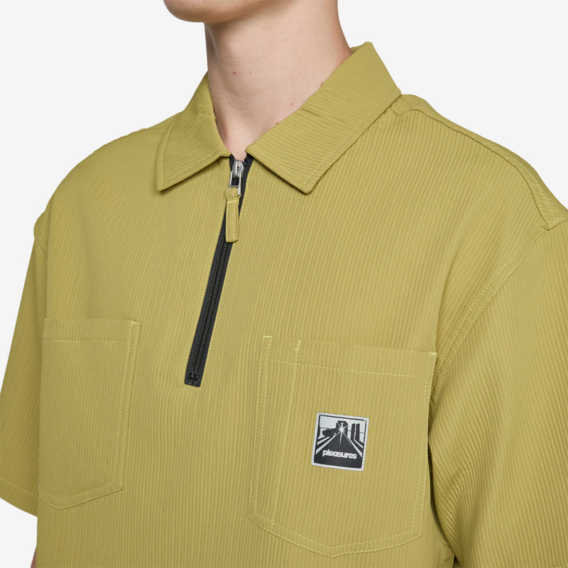 Electron Zip Polo Olive Shirts
