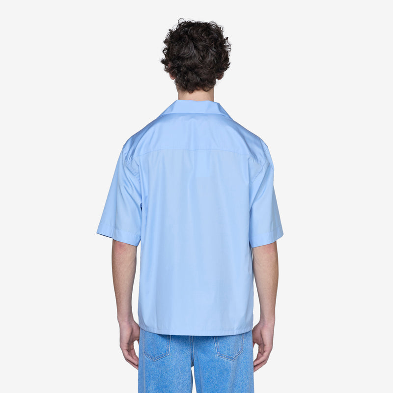 Hidden Logo Bowling Shirt Iris Blue Shirts
