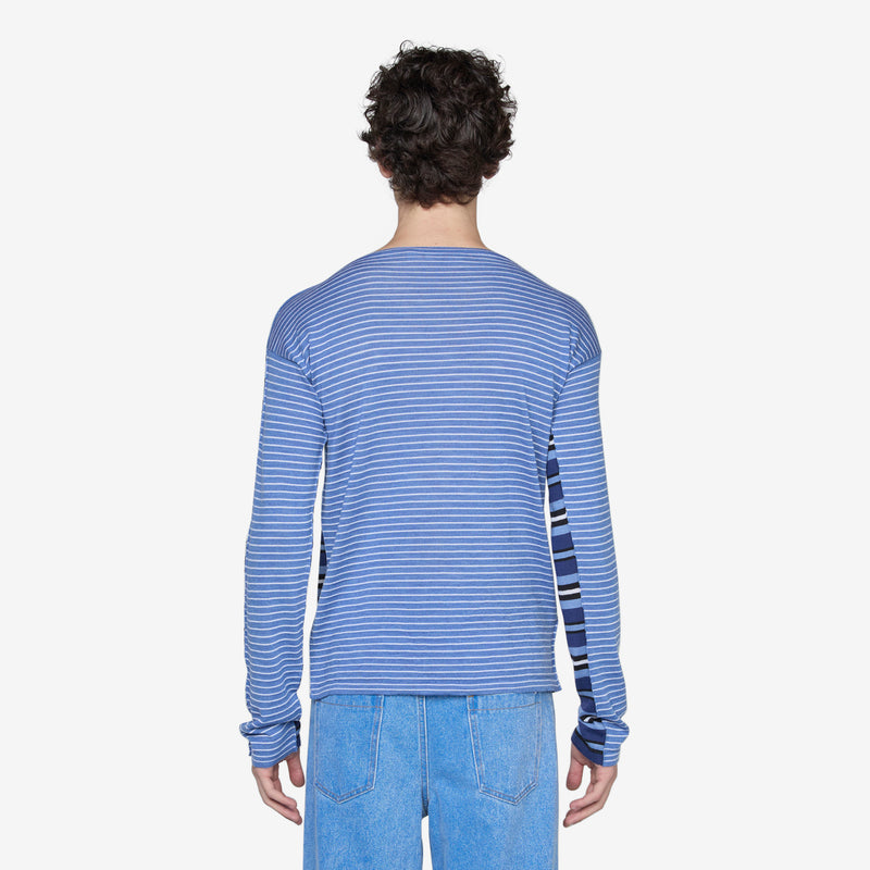 Striped Boat Neck Sweater Ink Jumpers