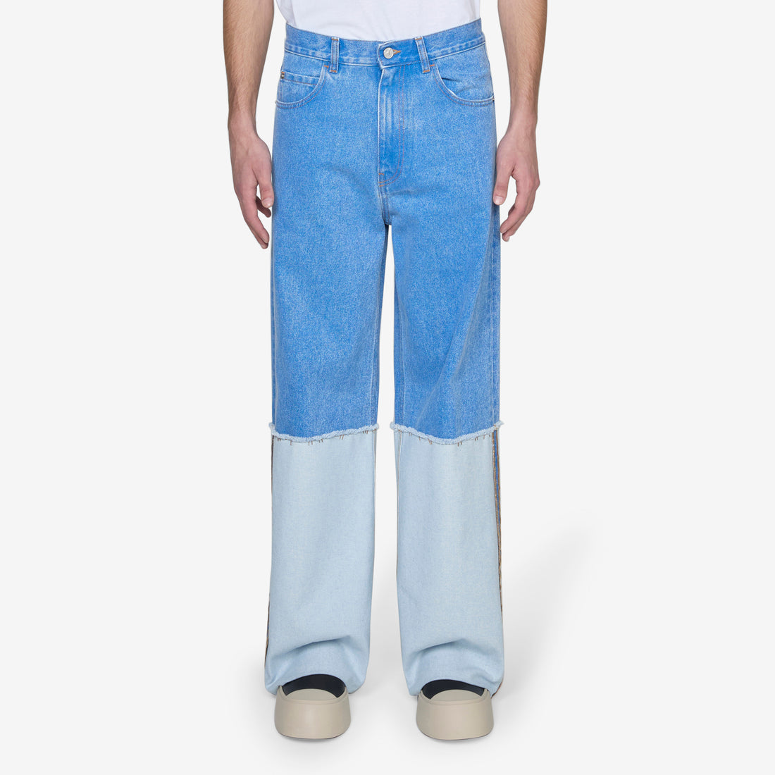 High Turn-Up Wide Leg Jeans Cobalt Pants