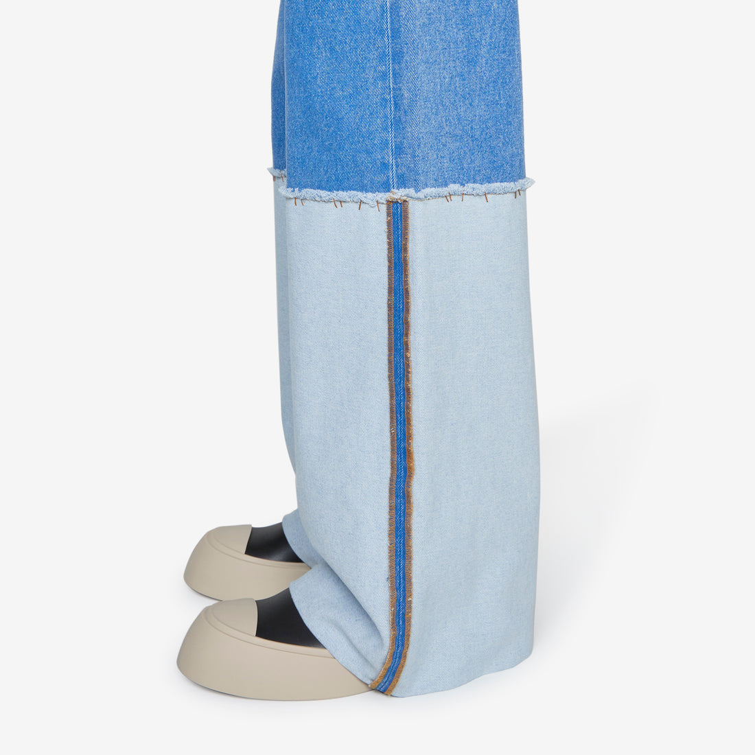 High Turn-Up Wide Leg Jeans Cobalt Pants