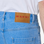 High Turn-Up Wide Leg Jeans Cobalt