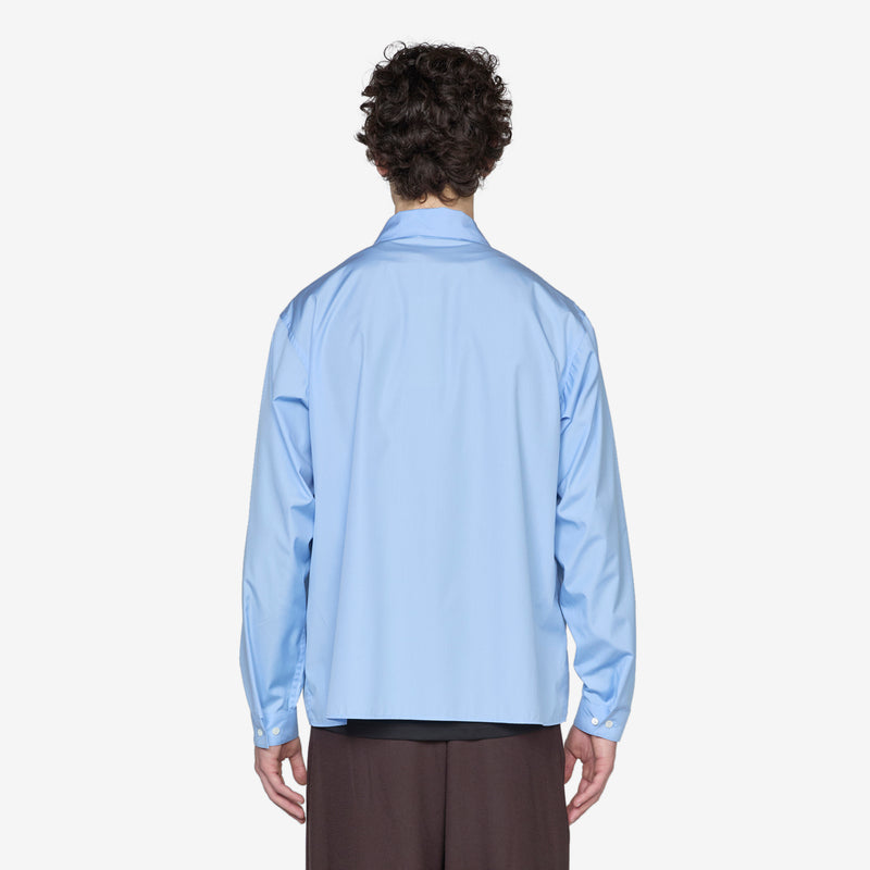 Hidden Logo Zip Shirt Iris Blue Shirts