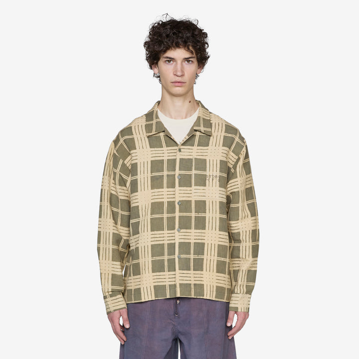 Greetings Longsleeve Shirt Olive Resist Check Front