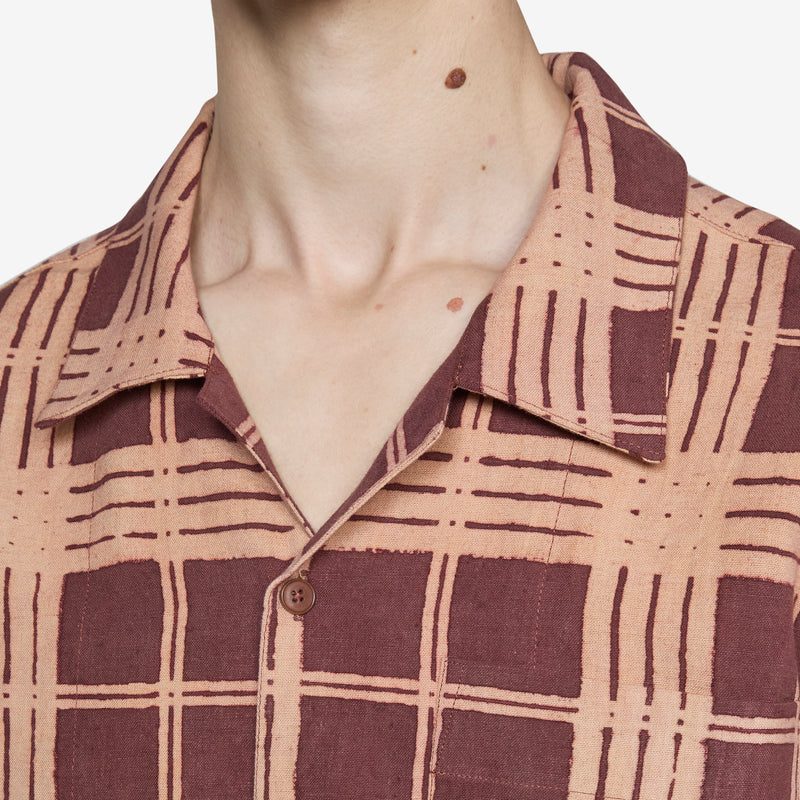 Greetings Shirt Brown Resist Check Shirts