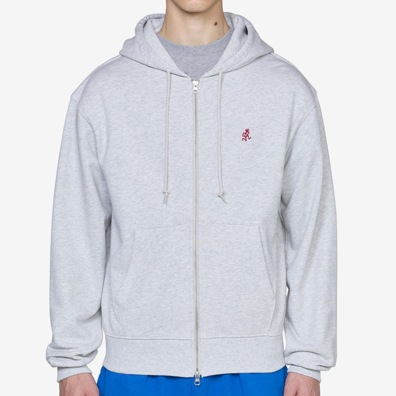 One Point Zip Hooded Sweatshirt Heather Ash Jumpers
