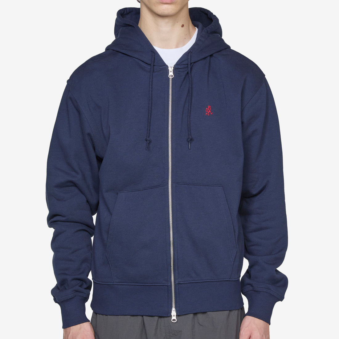 One Point Zip Hooded Sweatshirt Navy Jumpers