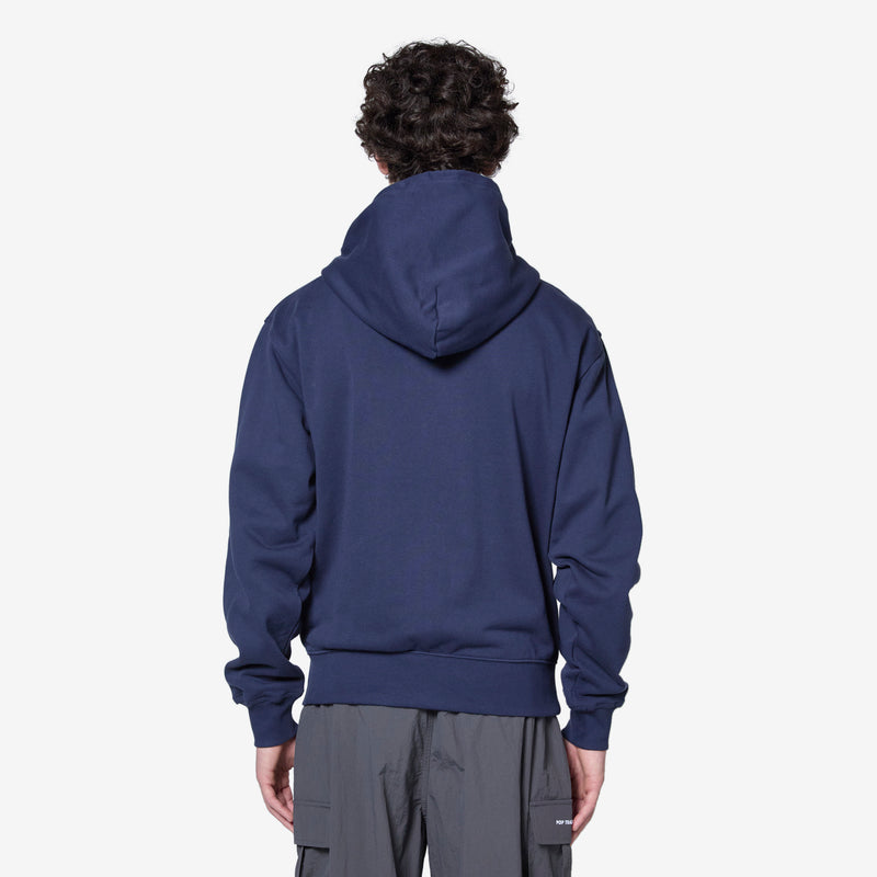 One Point Zip Hooded Sweatshirt Navy Jumpers