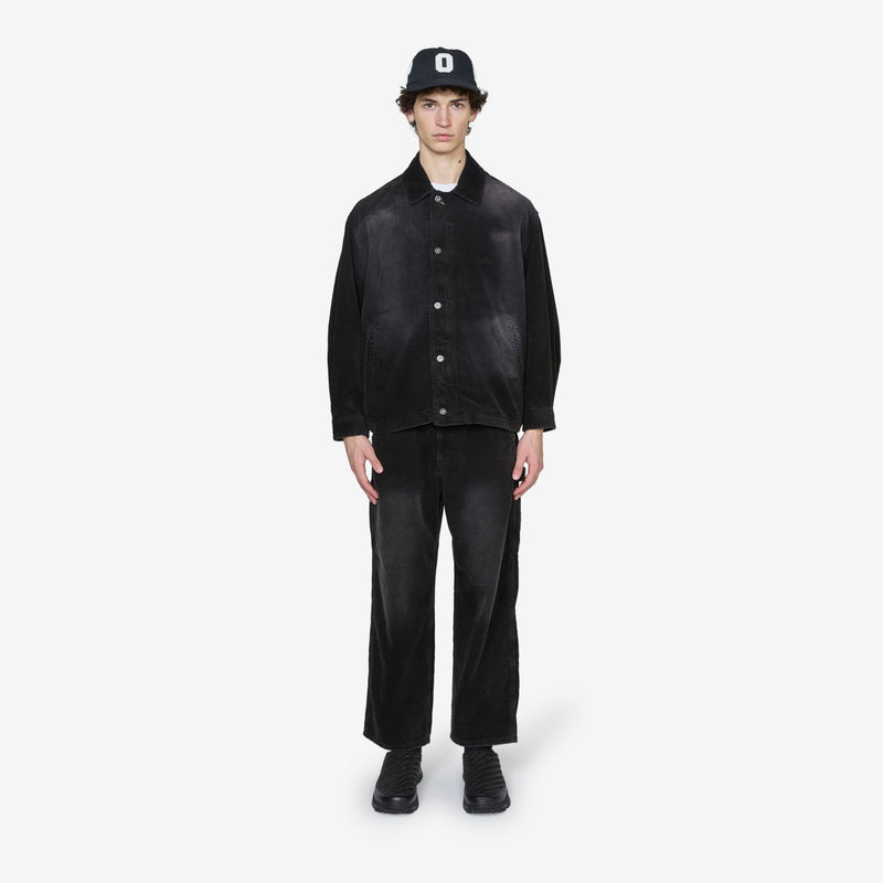 Fade Washed Corduroy Blouson Black Jackets